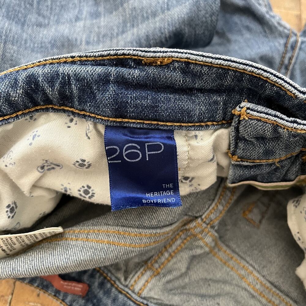 Pilcro The Heritage Boyfriend 26P Jeans Distressed Medium Wash Cotton Blend - Picture 6 of 15